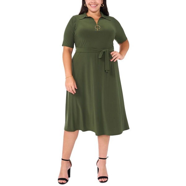 plus womens solid polyester midi dress