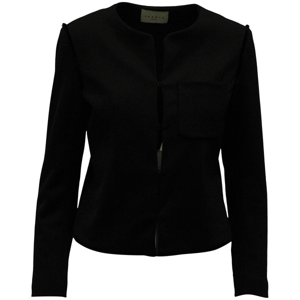 full-length sleeves jacket in black wool