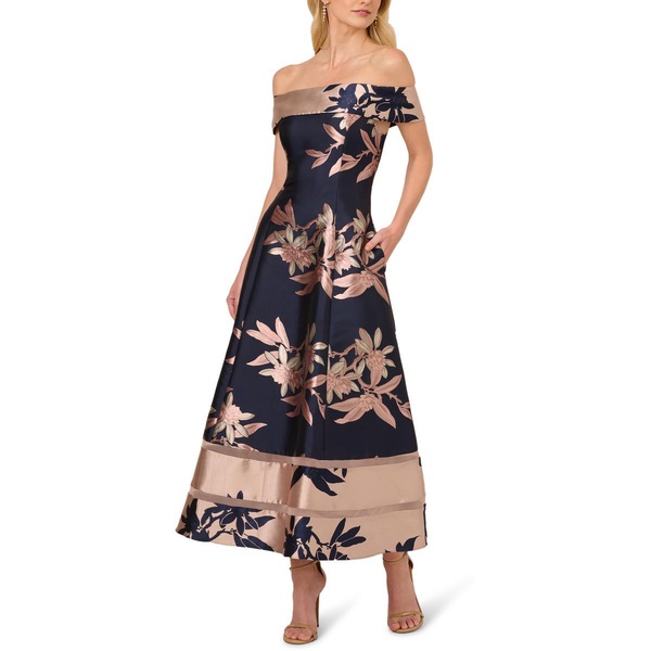 womens off-the-shoulder floral fit & flare dress