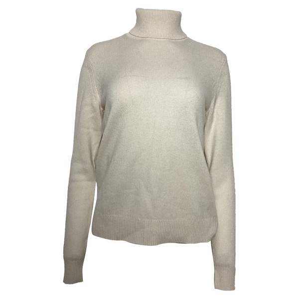 turtleneck sweater in ivory cashmere