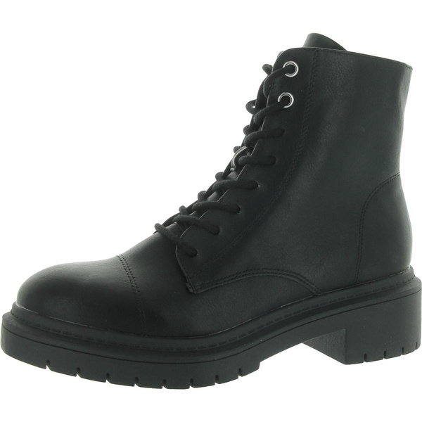 zahara womens zip up lug sole combat & lace-up boots