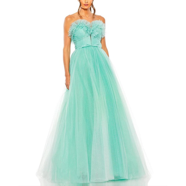 womens glitter strapless evening dress