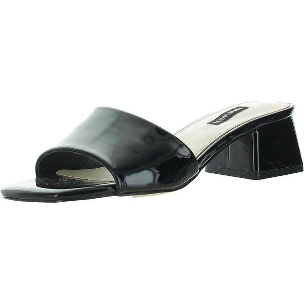 womens laceless patent leather slide