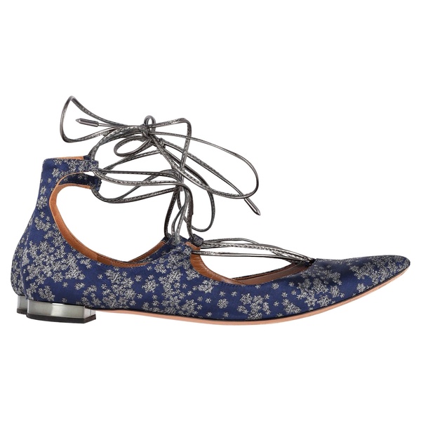 christy ballet flats in floral navy blue leather