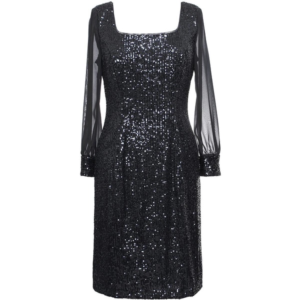 plus womens round neck long sleeves cocktail and party dress