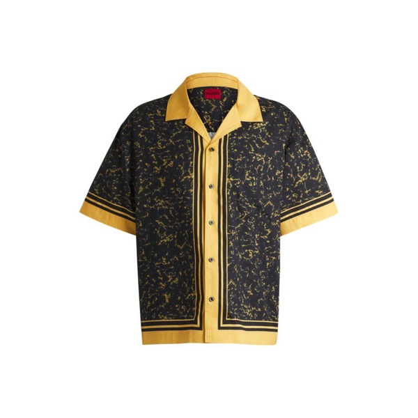 oversize-fit shirt in a printed cotton blend