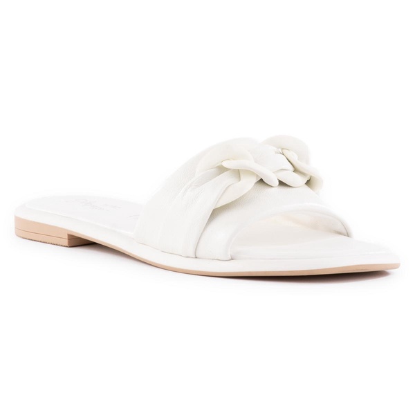 tulum womens chain leather slide sandals