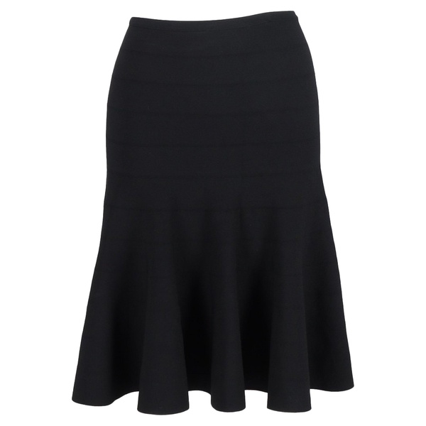 bandage knee-length trumpet skirt in black viscose