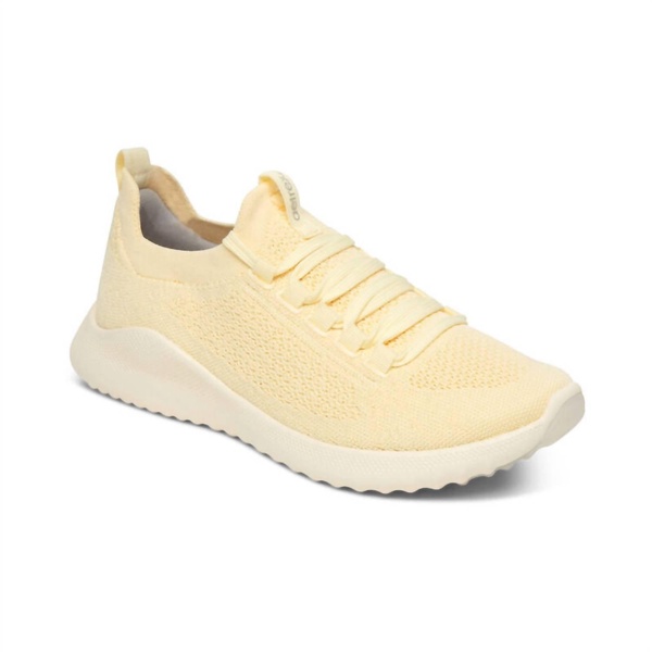 women's carly lace up sneaker in lemon