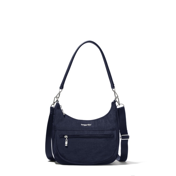 modern pocket half moon shoulder bag