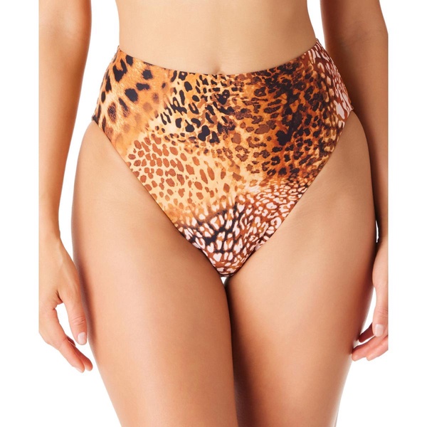 womens cheetah print high-rise swim bottom separates