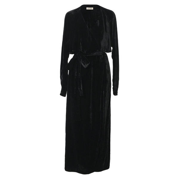 raquel wrap maxi dress in black velvet