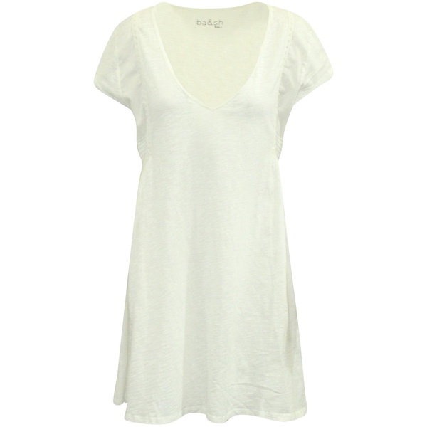 v-neck dress in white cotton
