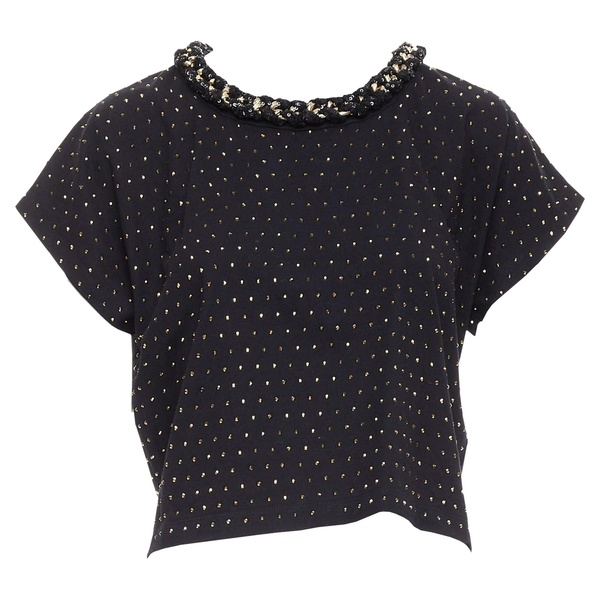 crystal rhinestone chain embellished crop tshirt