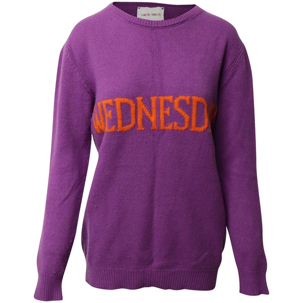 wednesday patch sweater in violet wool