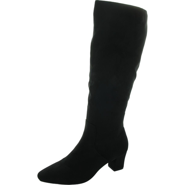 lyyric womens zipper microfiber knee-high boots