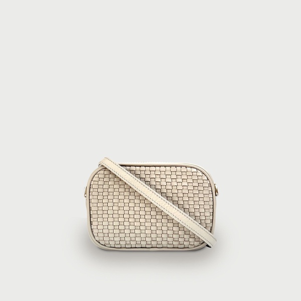 the penelope gold woven leather camera bag