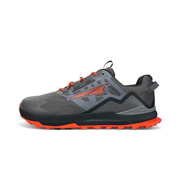 men's lone peak low all-wthr trail shoes in gray/orange