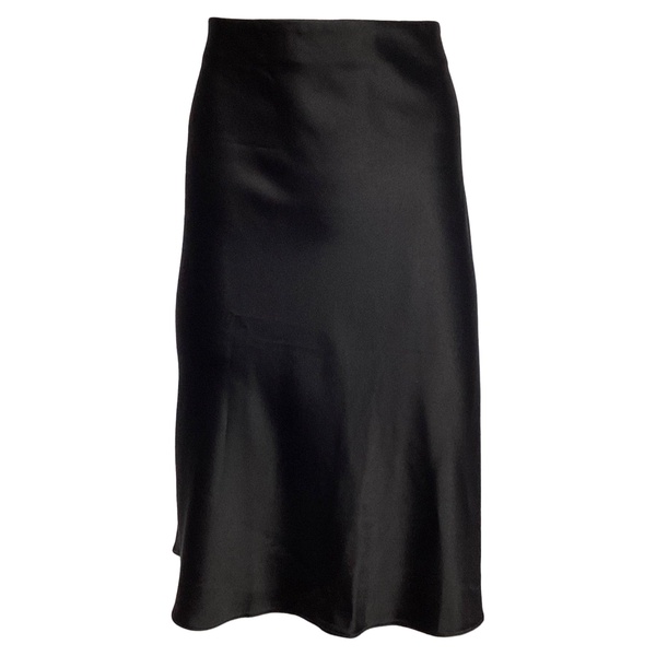 midi flared skirt in black triacetate