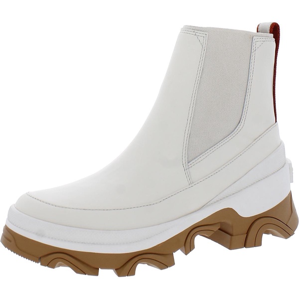 brex womens leather block heel chelsea boots