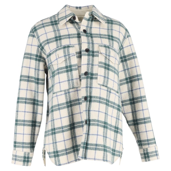 étoile faxon plaid jacket in green wool