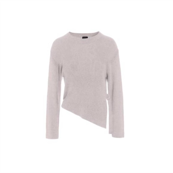 heather knit asymmetrical blouse in ash pink