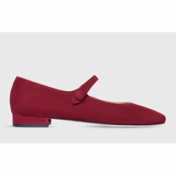women's square toe shoe in red