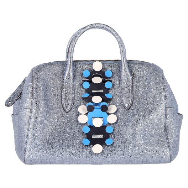 vere barrel handbag in blue leather