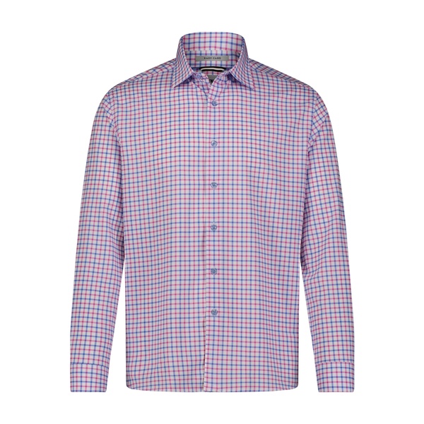 white purple pink check hidden button down long sleeve shirt