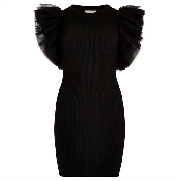 extreme tulle sleeve in black