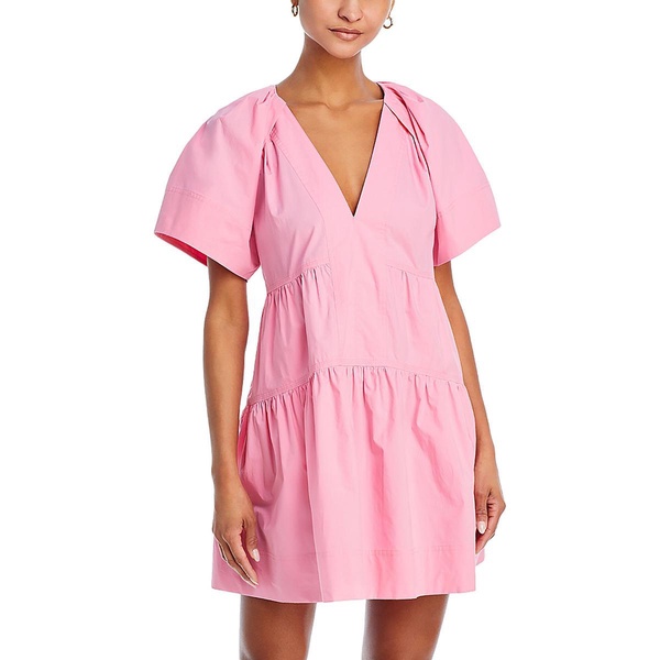camila womens tiered mini fit & flare dress
