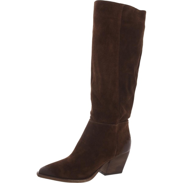 womens pull on square toe knee-high boots