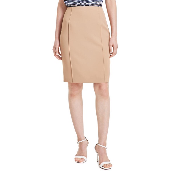womens solid polyester midi skirt