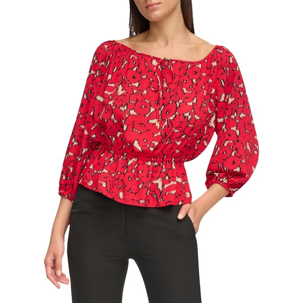 womens floral print gathered blouse