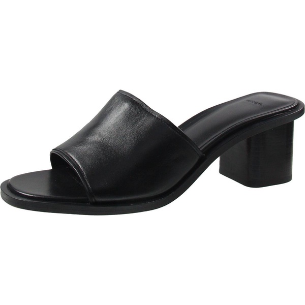 donna womens leather slip on mule sandals