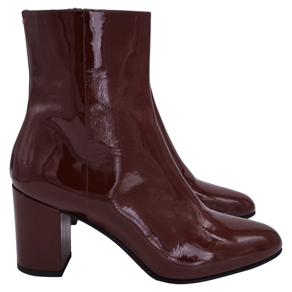 liv patent boots in burgundy patent leather
