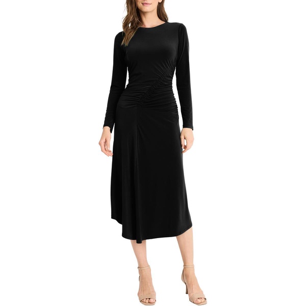 womens ruched long midi dress