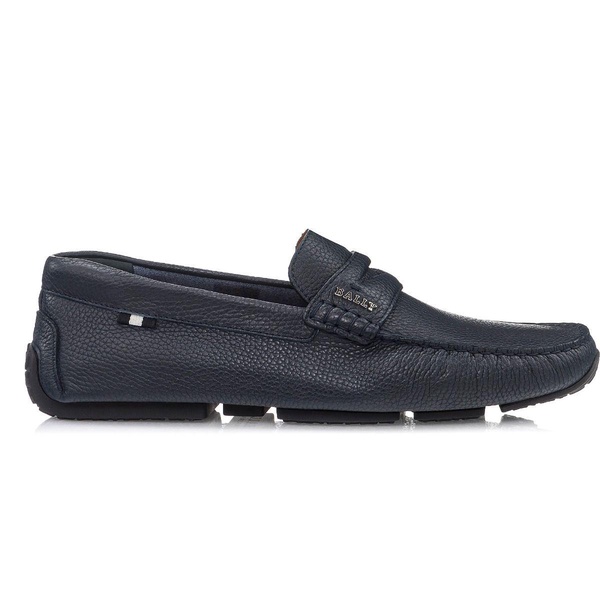 pavel 6217578 men's navy bovine printed leather driver shoes