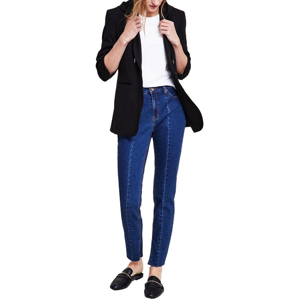 womens hooded viscose one-button blazer