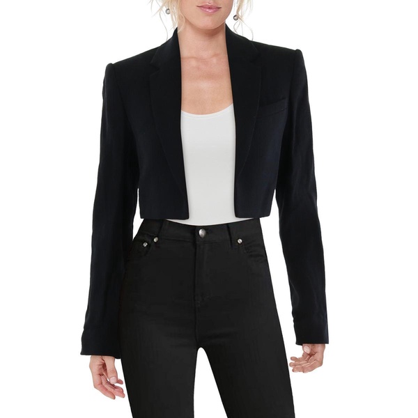 womens collared long sleeve open-front blazer