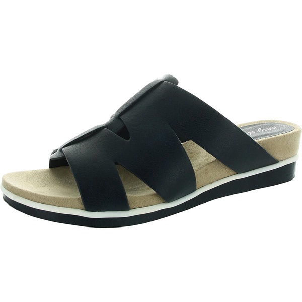 womens strappy man made slide sandals