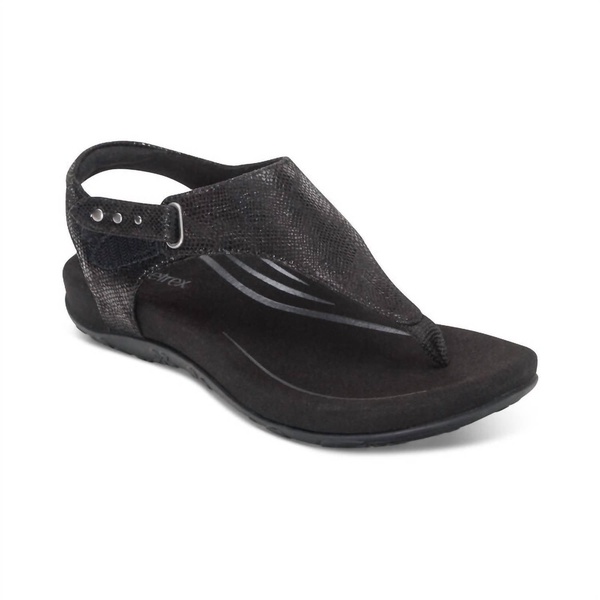 women's ellie toe post walking sandal in black