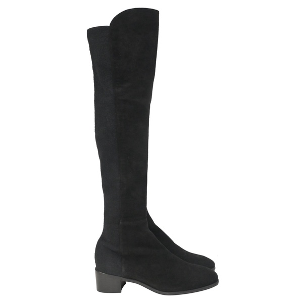 tia over-the-knee boots in black suede