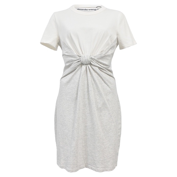 alexander wang t knotted t-shirt dress in white cotton