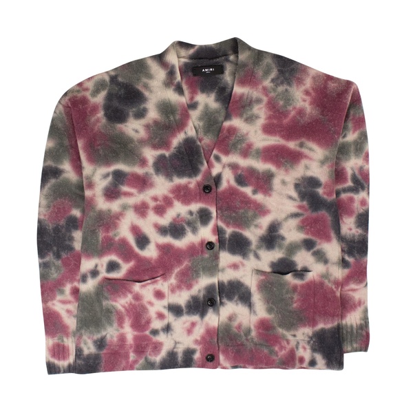 multicolored tie dye cashmere cardigan