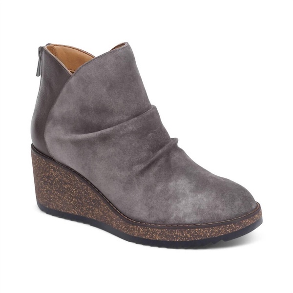 women's kara ankle wedge boot in charcoal