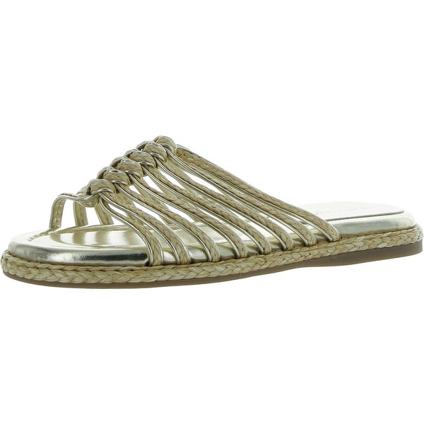 adila 2 womens faux leather raffia slide sandals