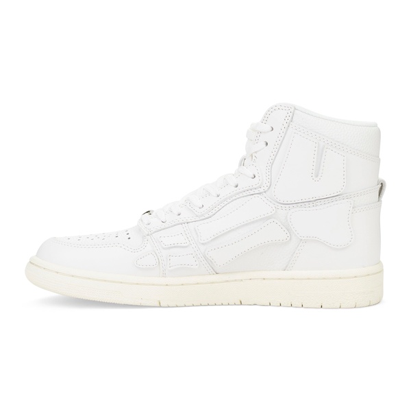 leather panelled skel white hi-top sneakers