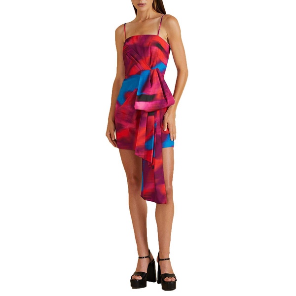 womens bow recycled polyester mini dress