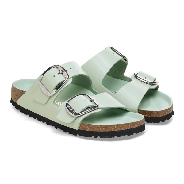 women's arizona big buckle high shine sandals in high shine surf green